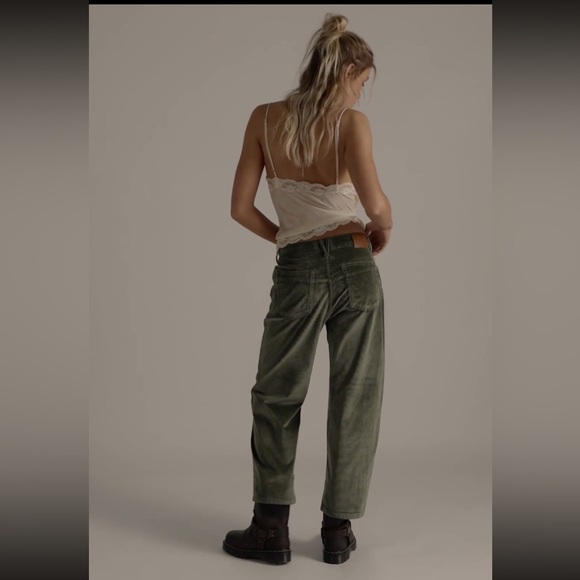 Free People NWT Deep Trance Dropped Corduroy Jeans Size 30 in Keepsake Clover - Picture 5 of 13